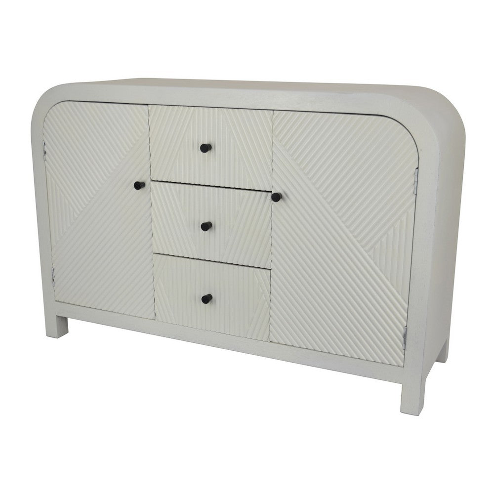 Jack Credenza Sideboard | White Wood | 2 Cabinets & 3 Drawers | 47"