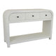 Jack Console Table | White Wood | 3 Drawers & Bottom Shelf | 47"