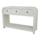 Jack Console Table | White Wood | 3 Drawers & Bottom Shelf | 47"