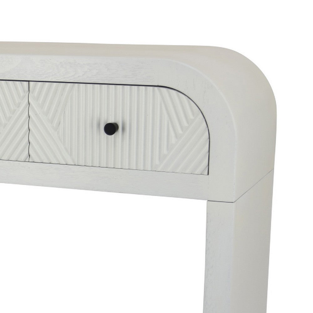 Jack Console Table | White Wood | 3 Drawers & Bottom Shelf | 47"