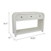Jack Console Table | White Wood | 3 Drawers & Bottom Shelf | 47"