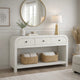 Jack Console Table | White Wood | 3 Drawers & Bottom Shelf | 47"