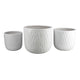 Kena Planter Set of 3 | White Ceramic | Wave Texture Indoor | 13 10 8"