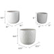 Kena Planter Set of 3 | White Ceramic | Wave Texture Indoor | 13 10 8"
