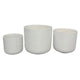 Kena Planter Set of 3 | White Ceramic | Ribbed Texture Pots | 12 10 8"
