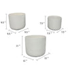 Kena Planter Set of 3 | White Ceramic | Ribbed Texture Pots | 12 10 8"