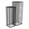 Accent Plant Stand Set of 2 | Black Metal Open Frame | 42 & 34"