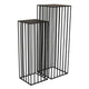 Accent Plant Stand Set of 2 | Black Metal Open Frame | 42 & 34"
