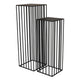 Accent Plant Stand Set of 2 | Black Metal Open Frame | 42 & 34"