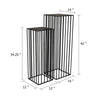 Accent Plant Stand Set of 2 | Black Metal Open Frame | 42 & 34"