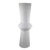 Milana Hourglass Vase | White Metal | Modern Textured Tall Floor Vase | 34"