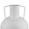 Textured Amphora Style Vase | White Metal w Dual Handles | 19"