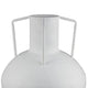 Textured Amphora Style Vase | White Metal w Dual Handles | 19"