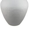 Textured Amphora Style Vase | White Metal w Dual Handles | 19"