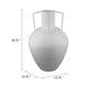 Textured Amphora Style Vase | White Metal w Dual Handles | 19"