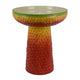 19" Bird Bath | Multicolor Ceramic | Strawberry Pedestal Garden Bowl