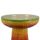 19" Bird Bath | Multicolor Ceramic | Strawberry Pedestal Garden Bowl