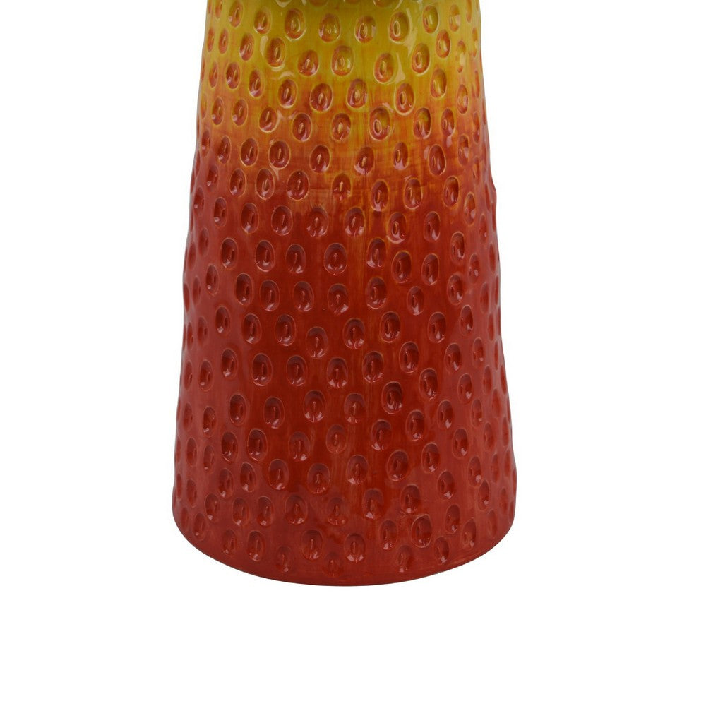 19" Bird Bath | Multicolor Ceramic | Strawberry Pedestal Garden Bowl