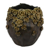 Siya Decorative Vase | Brown Ceramic | Rustic Round Floral Design | 13"