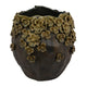 Siya Decorative Vase | Brown Ceramic | Rustic Round Floral Design | 13"