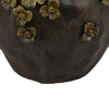 Siya Decorative Vase | Brown Ceramic | Rustic Round Floral Design | 13"