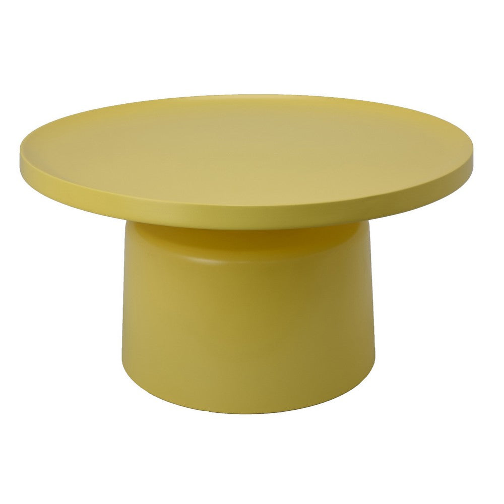 Lumia Plant Stand | Yellow Metal | Minimalist Round Top | 28"