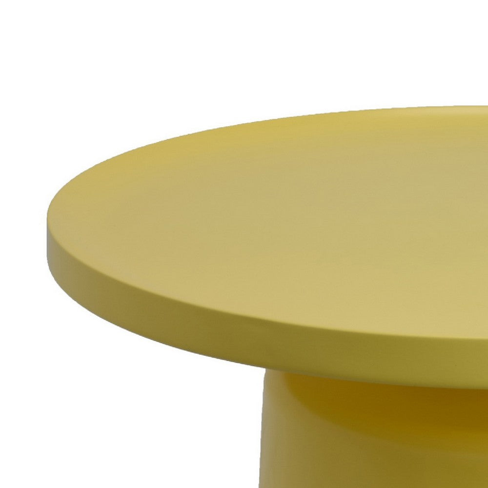Lumia Plant Stand | Yellow Metal | Minimalist Round Top | 28"