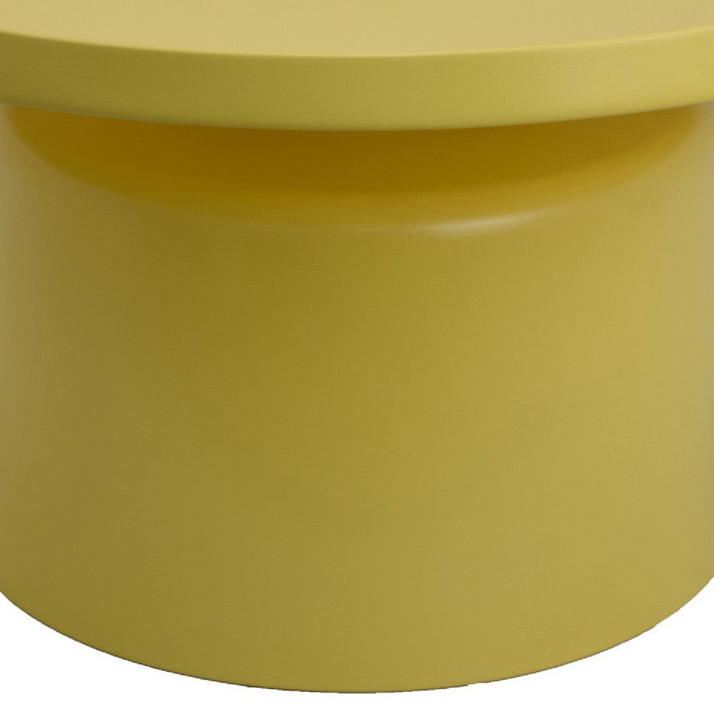 Lumia Plant Stand | Yellow Metal | Minimalist Round Top | 28"