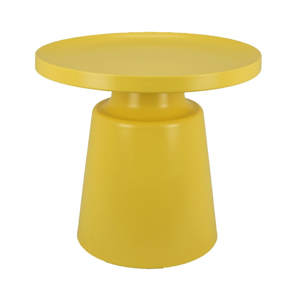 Lumia Plant Stand | Yellow Finish | Raised Rim Top Retro Accent | 19"