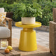 Lumia Plant Stand | Yellow Finish | Raised Rim Top Retro Accent | 19"