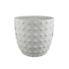 Planter Set of 3 | White Resin | Smooth Round Dotted Texture | 15 12 10"