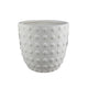 Planter Set of 3 | White Resin | Smooth Round Dotted Texture | 15 12 10"
