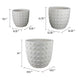 Planter Set of 3 | White Resin | Smooth Round Dotted Texture | 15 12 10"