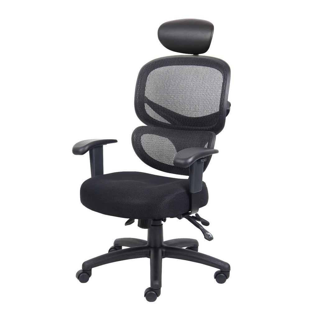 Samy Multi-Function Task Chair | Headrest | Black Mesh | SereneSoft Padding BM344436