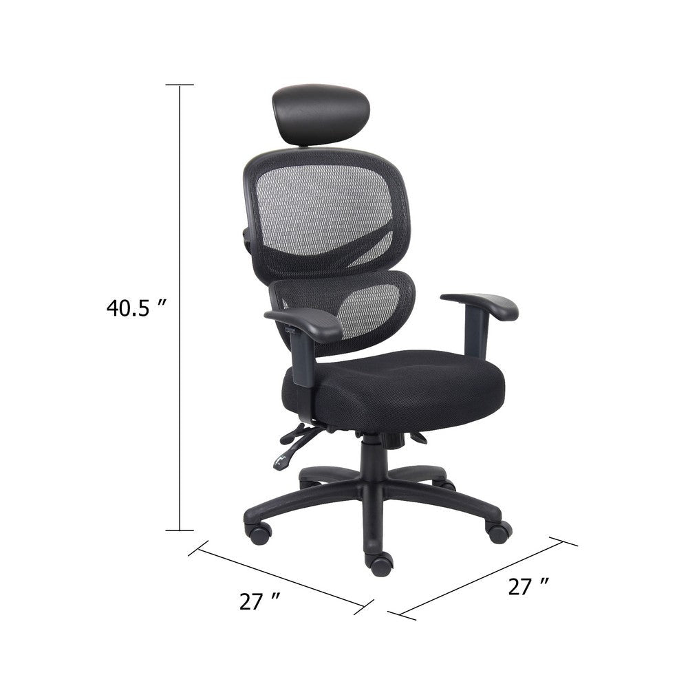Samy Multi-Function Task Chair | Headrest | Black Mesh | SereneSoft Padding BM344436