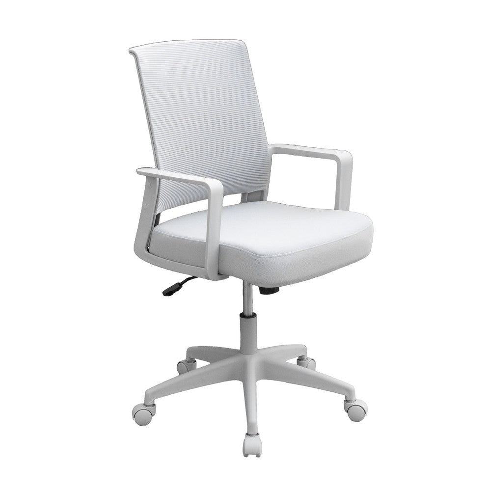 Commercial Rolling Task Chair | Gray Mesh | Foam Seat | Fixed Nylon Arms BM344438