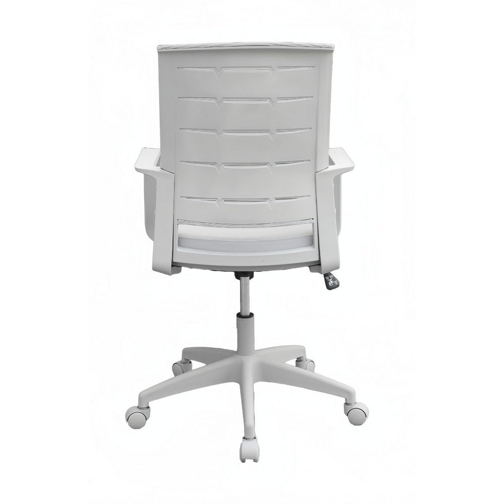 Commercial Rolling Task Chair | Gray Mesh | Foam Seat | Fixed Nylon Arms BM344438