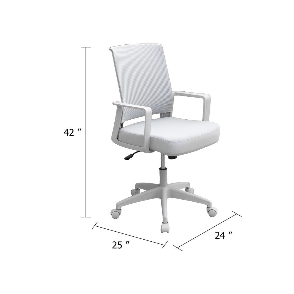 Commercial Rolling Task Chair | Gray Mesh | Foam Seat | Fixed Nylon Arms BM344438