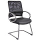 Toi Guest Armchair | Black Mesh | Faux Leather | Pewter Cantilever Base BM344439