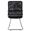 Toi Guest Armchair | Black Mesh | Faux Leather | Pewter Cantilever Base BM344439