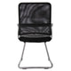 Toi Guest Armchair | Black Mesh | Faux Leather | Pewter Cantilever Base BM344439