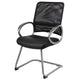 Toi Guest Armchair | Black Mesh | Faux Leather | Pewter Cantilever Base BM344439