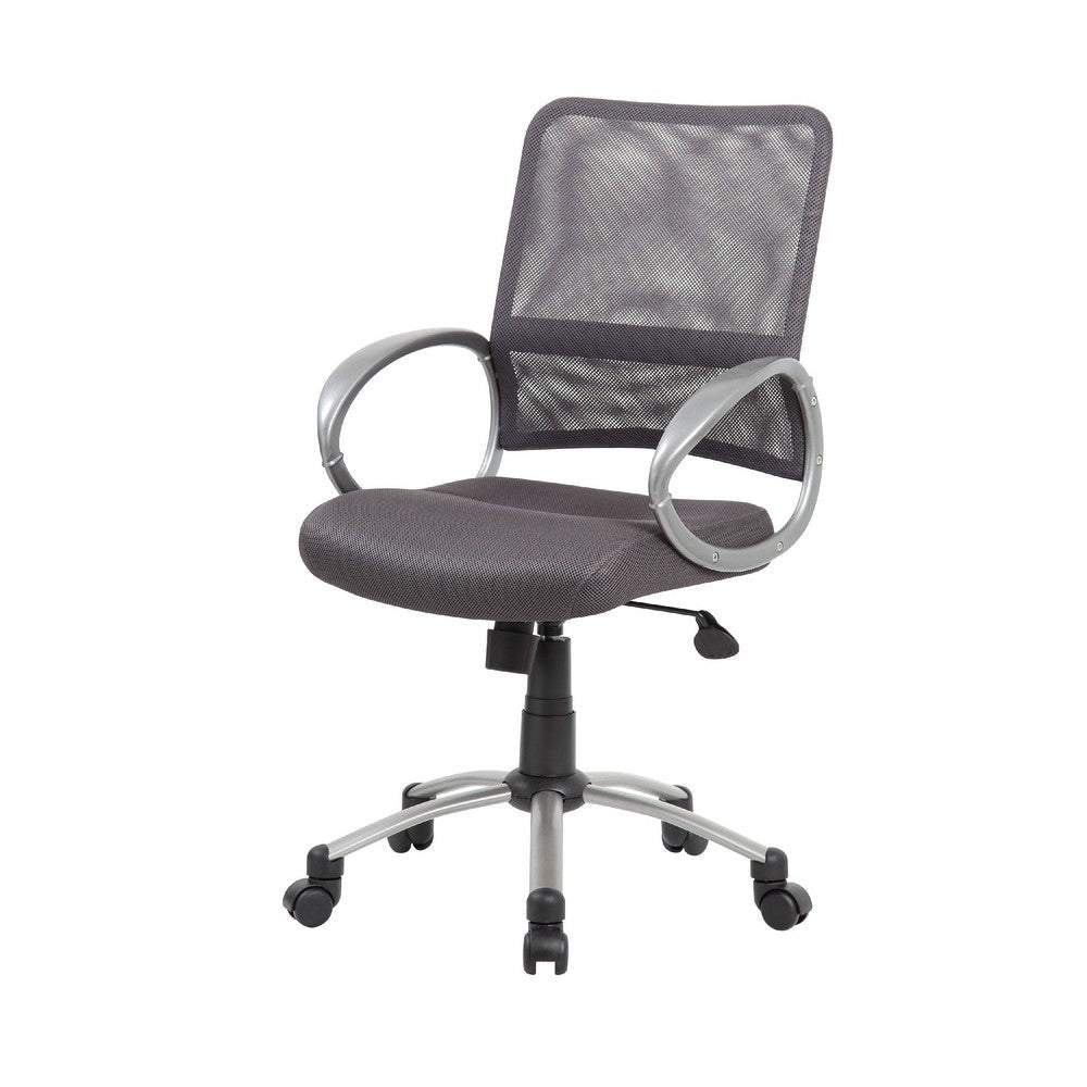 Toi Rolling Task Chair | Charcoal Gray Mesh | Pewter | Adjustable BM344440