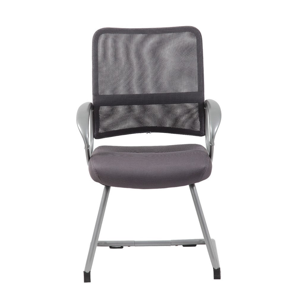 Toi Guest Armchair | Charcoal Gray Mesh | Pewter Cantilever Frame BM344441
