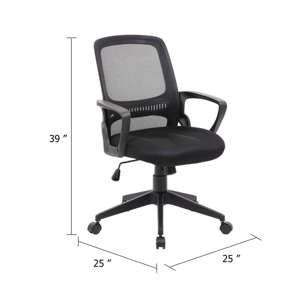 Rolling Task Chair | Black Mesh | Tilt Tension & Spring Tilt | Loop Arms BM344442
