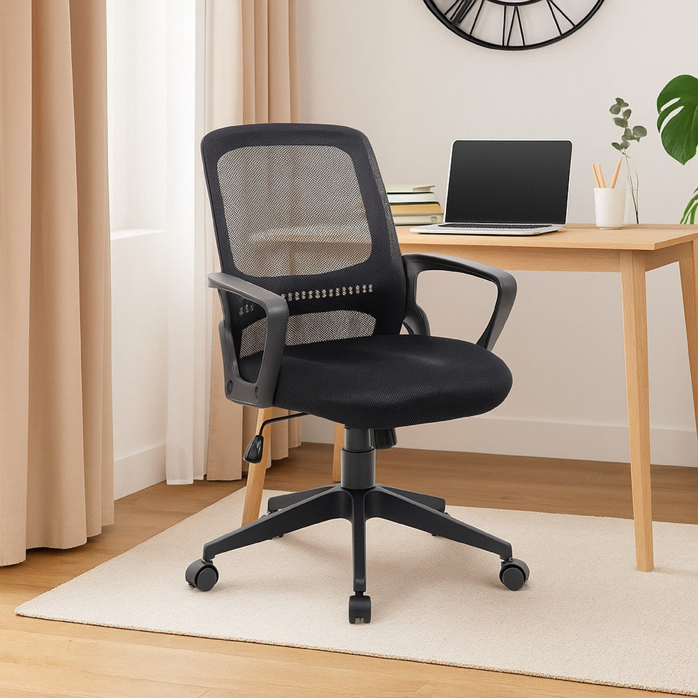 Rolling Task Chair | Black Mesh | Tilt Tension & Spring Tilt | Loop Arms BM344442