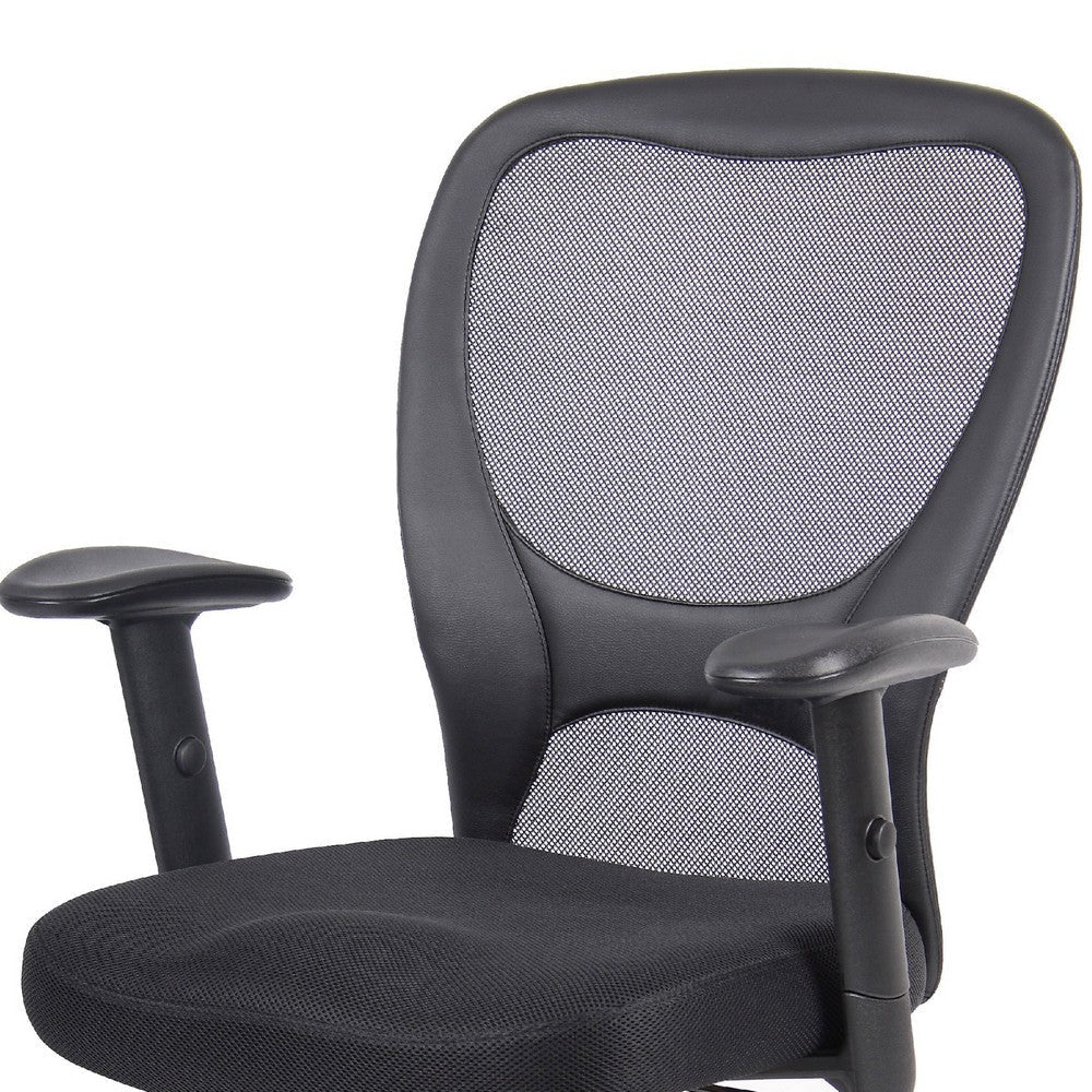Lene Everyday Task Chair | Black CaressoftPlus Vinyl | Adjustable Arms BM344443