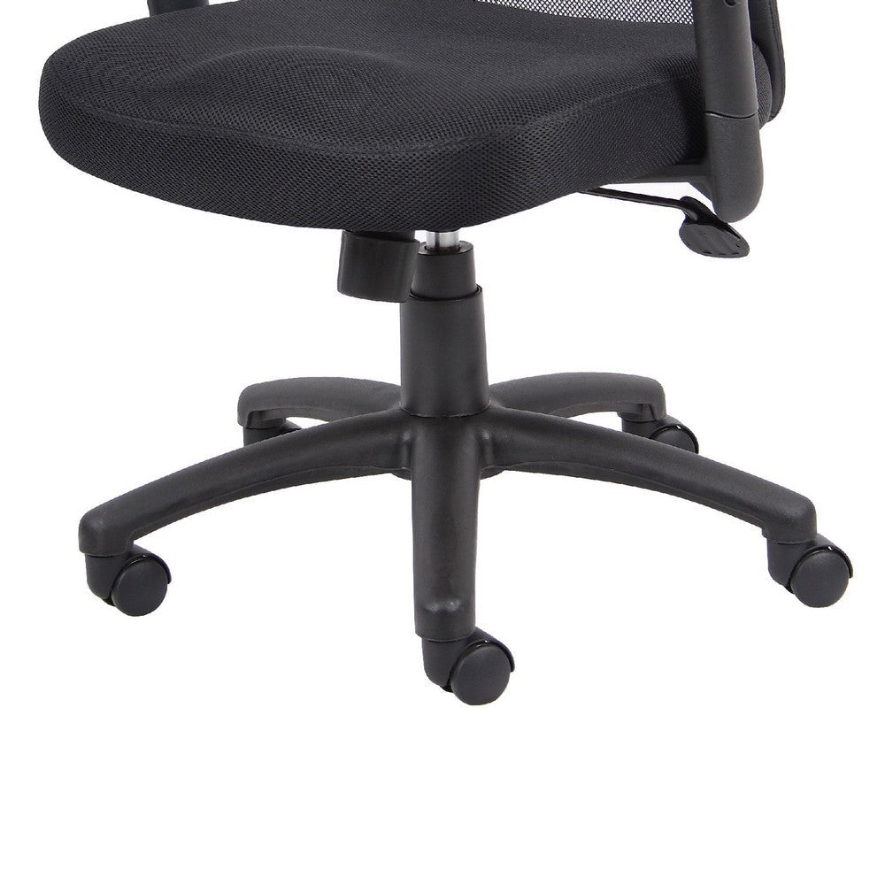 Lene Everyday Task Chair | Black CaressoftPlus Vinyl | Adjustable Arms BM344443