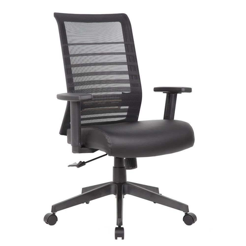 Zara Rolling Task Chair | Black Mesh & Antimicrobial Vinyl | Synchro-Tilt BM344445