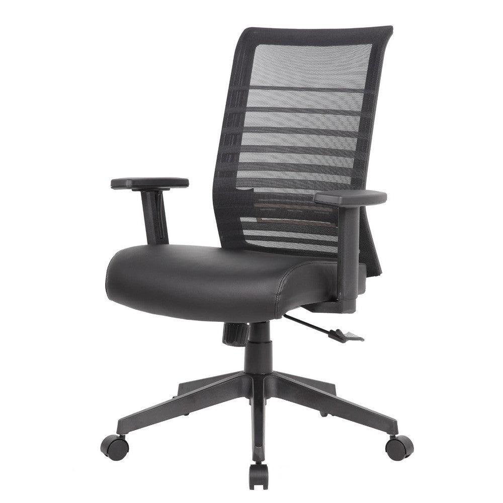 Zara Rolling Task Chair | Black Mesh & Antimicrobial Vinyl | Synchro-Tilt BM344445